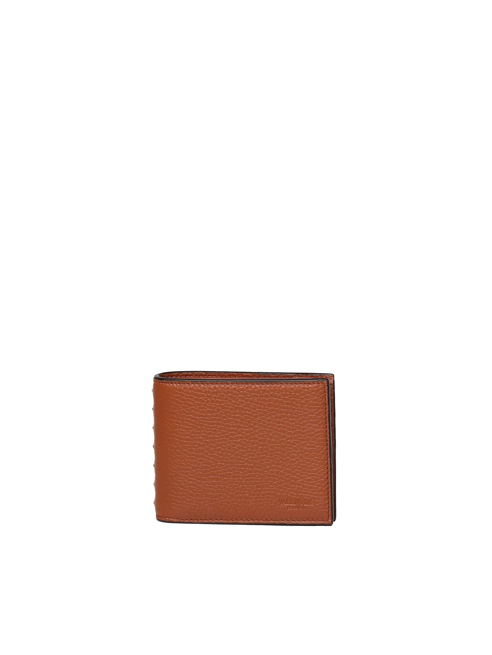 Valentino Garavani Rockstud Wallet in Garnet Calfskin