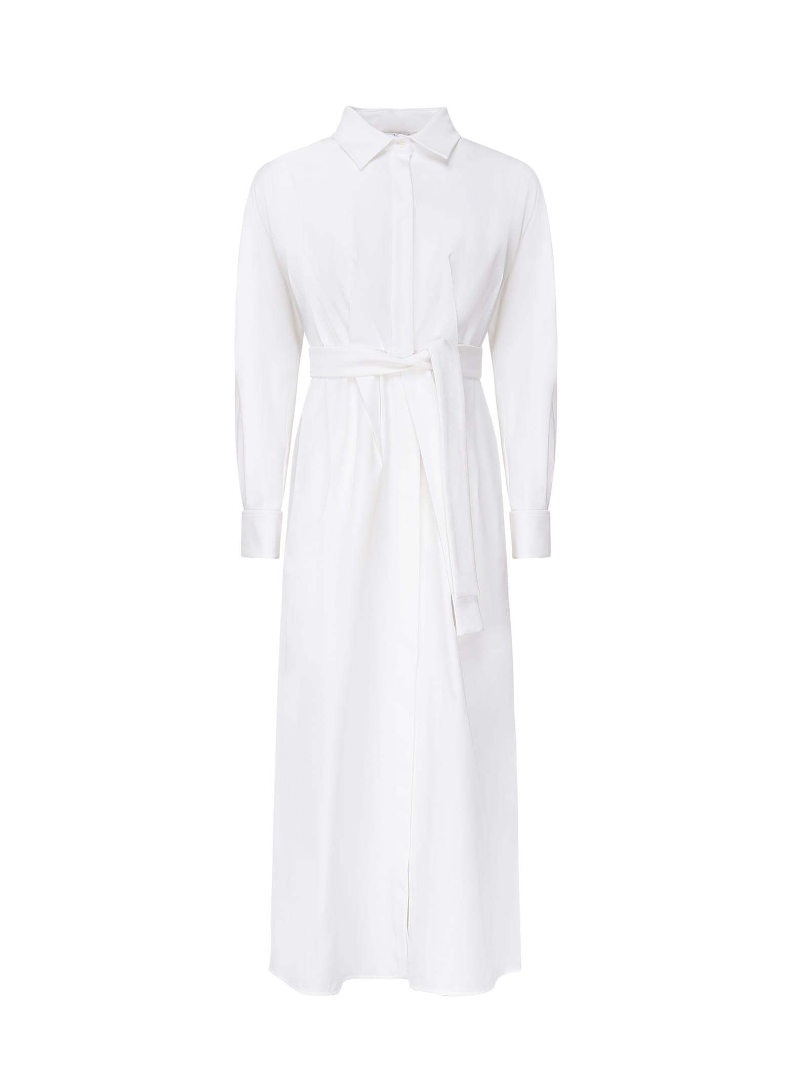 Max Mara Women's Cotton Long Shirt Dress in White