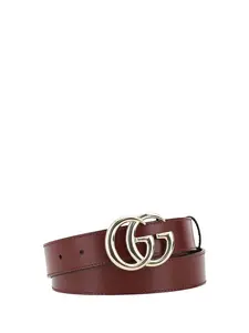 Gucci Women's Gg Marmont Leather Belt in Red