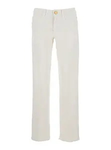 The Seafarer White Jeans with Five-pocket Design in Denim for Women