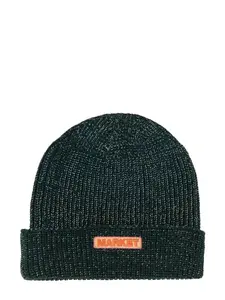 Market Ribbed Knit Beanie with Logo