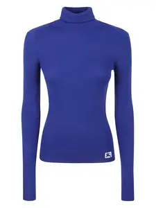 Burberry Logo Detail Slim Turtleneck Sweater