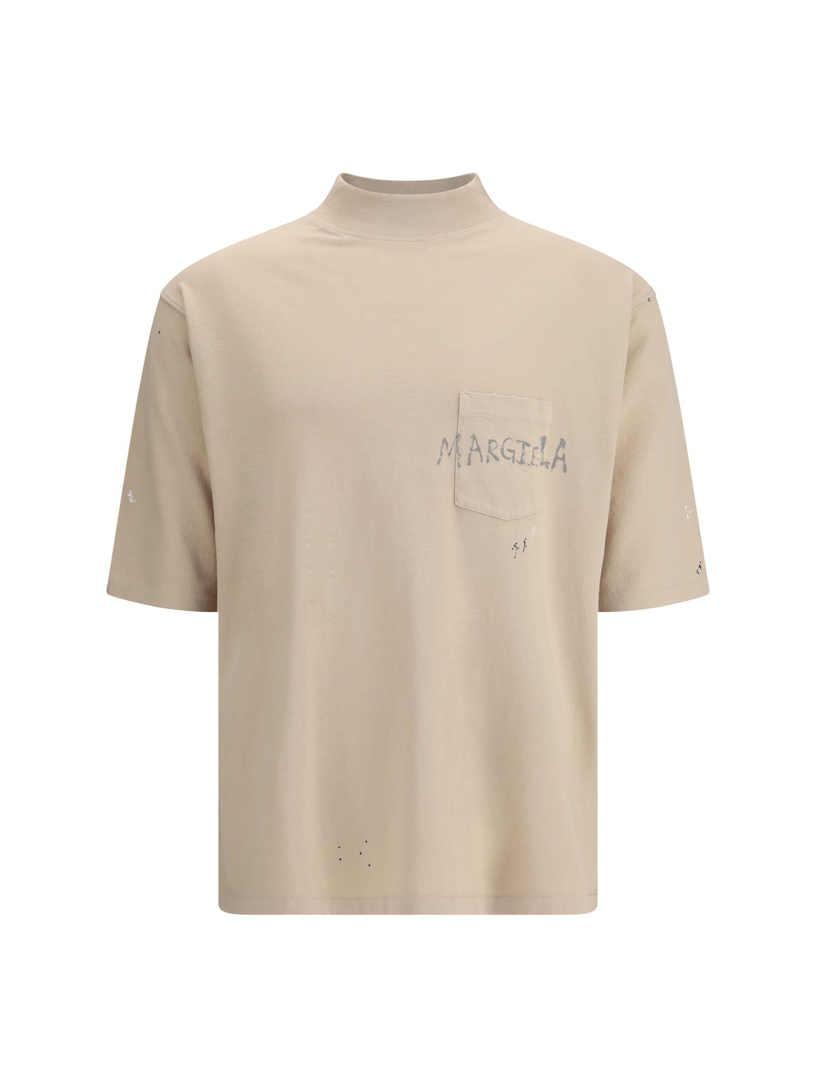 Maison Margiela Cotton T-Shirts in Ivory and Beige