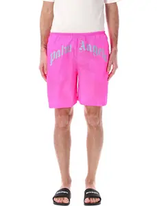 Palm Angels Curved Logo Swim Shorts