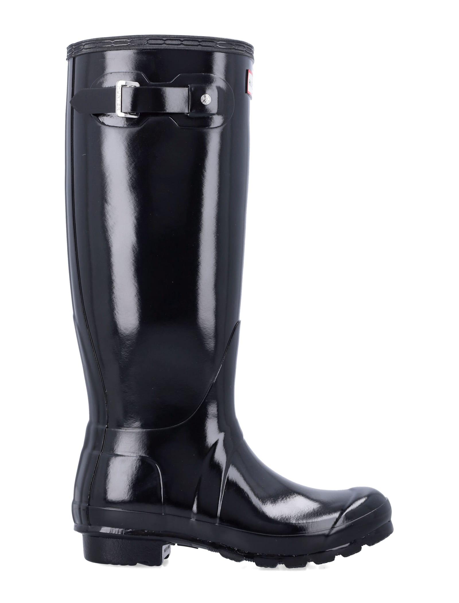 Hunter Original Tall Gloss Rain Boots Black