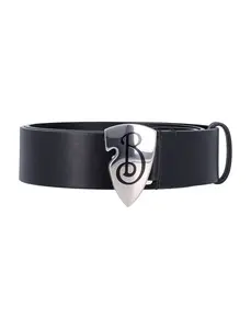 Burberry London Burberry Men's Leather B Shield Belt in Black