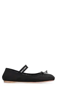 Miu Miu Satin Ballerinas in Black