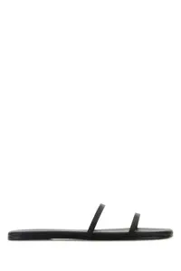 Tkees Black Leather Gemma Slippers