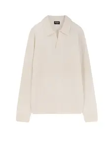 Zegna Jacquard Cashmere Polo Sweater