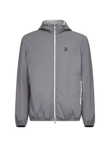 BRUNELLO CUCINELLI Grey Nylon Hooded Jacket