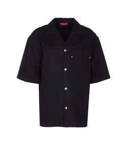 Gucci Black Cotton Shirt and GG Jacquard Denim Shirt