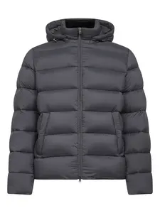 HERNO Grey Ecoage Hooded Down Jacket