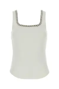 ZIMMERMANN White Stretch Cotton Tank Top
