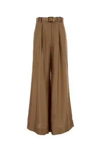 ZIMMERMANN Camel Satin Wide-leg Pant