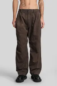 Ziggy Chen Pants in Brown Cotton