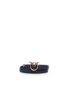 Pinko Love Birds Slim Leather Belt