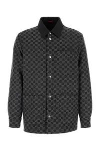 Gucci Wool Jacket With All-over Gg Monogram and Embroidered Flannel Jacket