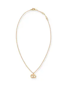 Valentino Garavani Ovalette Metal Necklace With Golden Finish