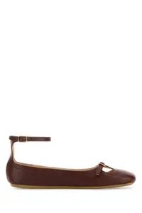 CHLOÉ Brown Leather Misty Ballerinas
