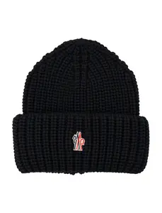 Moncler Grenoble Wool Beanie Hat With Logo