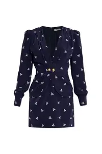 ALESSANDRA RICH Printed Silk Mini Dress