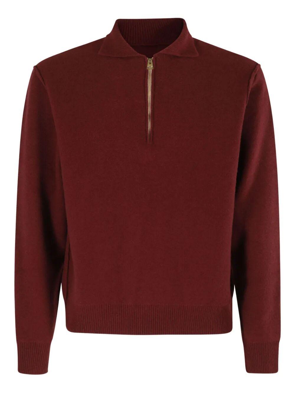 Fortela Woven Wool Zippered Sweatshirt