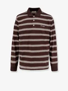 DUNST Cotton Polo Shirt with Striped Pattern