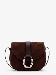 STAUD Bella Saddle Suede Crossbody Bag