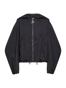 THE ATTICO Black nylon hooded bomber jacket