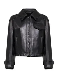 SALVATORE SANTORO Black plongè nappa leather jacket