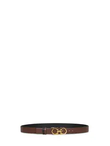 FERRAGAMO Cocoa brown leather Gancini reversible belt