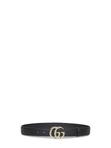 GUCCI Black GG Marmont Thin Belt