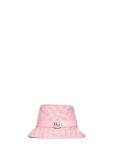 GUCCI Pink GG Jacquard Cotton-Blend Canvas Hat