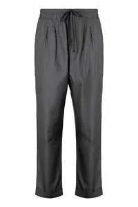 Tom Ford Grey Trousers With Elasticised Waist And Pences Detailing In Silk Man