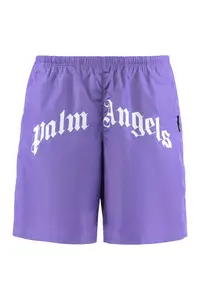 Palm Angels Curved Logo Swim Shorts
