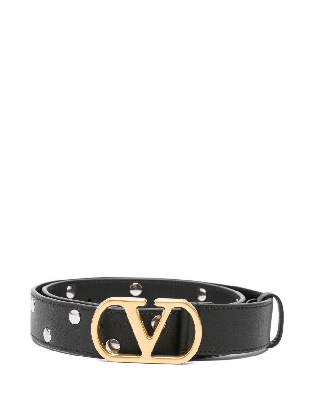 Valentino Garavani Vlogo Leather Belt