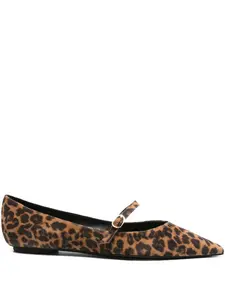 STUART WEITZMAN Brown Leopard Print Ballerina Flat