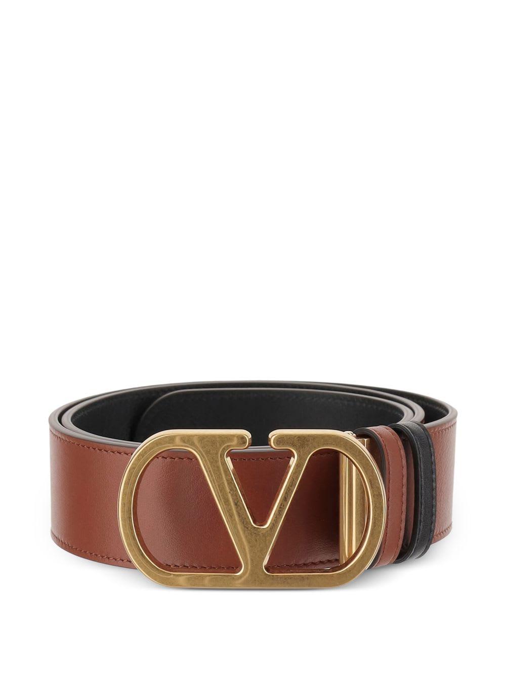 Valentino Garavani Vlogo Signature Leather Belt