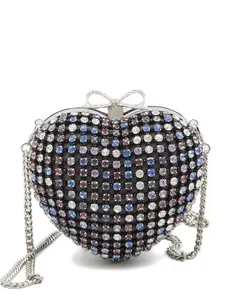 Self-Portrait Crystal Embellished Clutch and Crystal Heart Clutch Bag