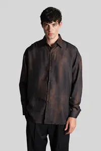 costumein Valentino Shirt In Brown Silk