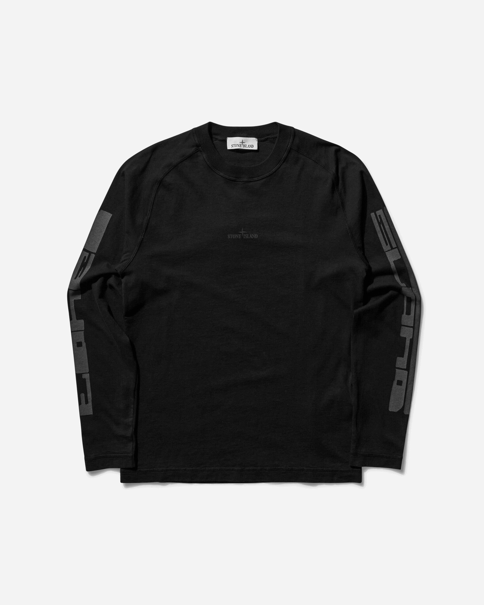 Stone Island Logo Printed Longsleeve T-Shirt Black
