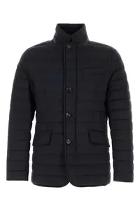 MOORER Dark Blue Nylon Blend Aver Down Jacket