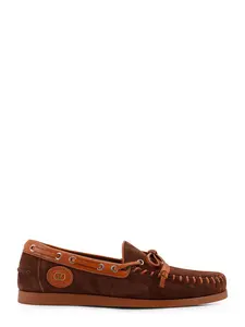 Valentino Garavani Palm Avenue Leather and Suede Boat Shoe