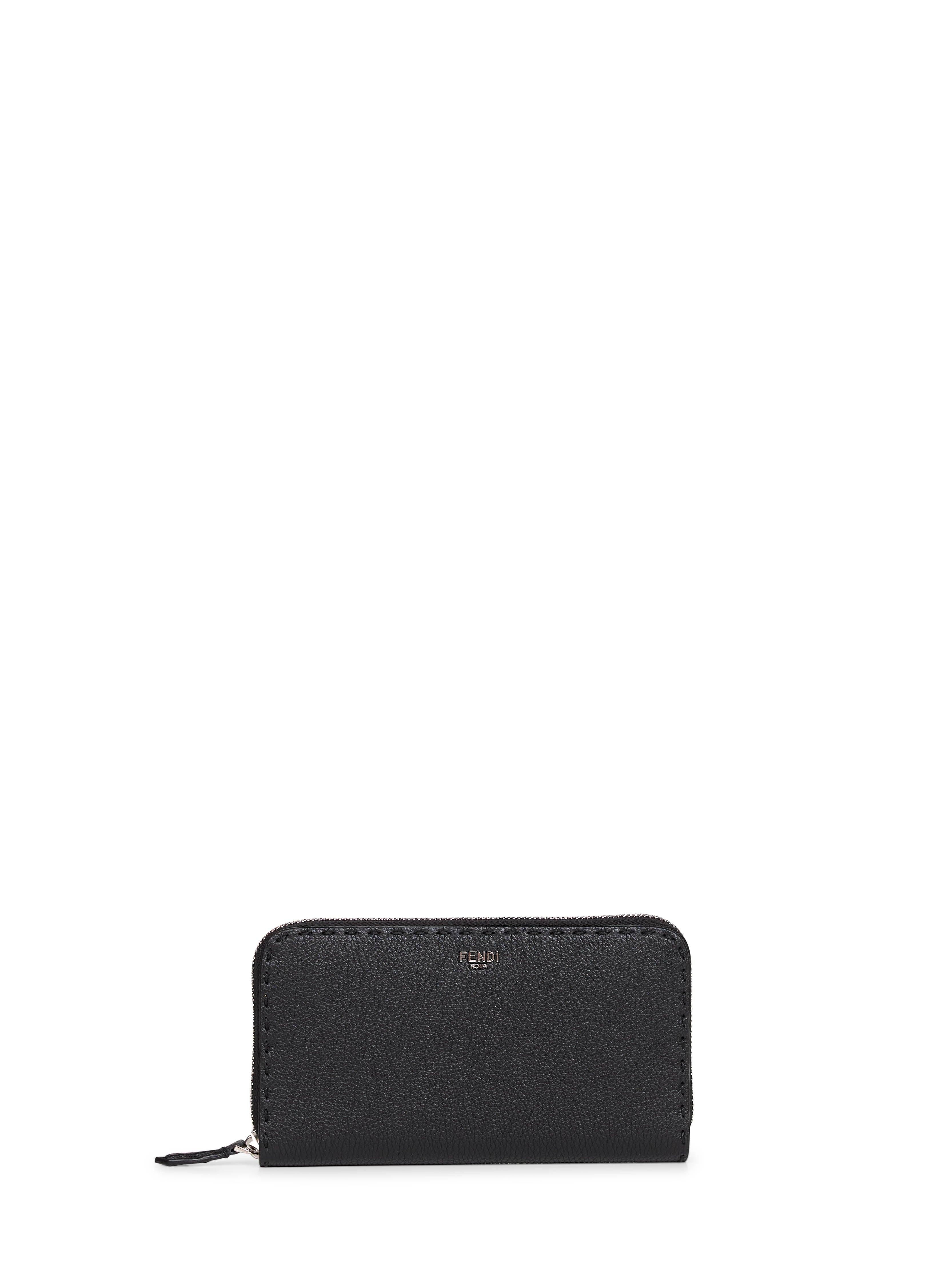 FENDI Black Selleria Zip-Around Wallet
