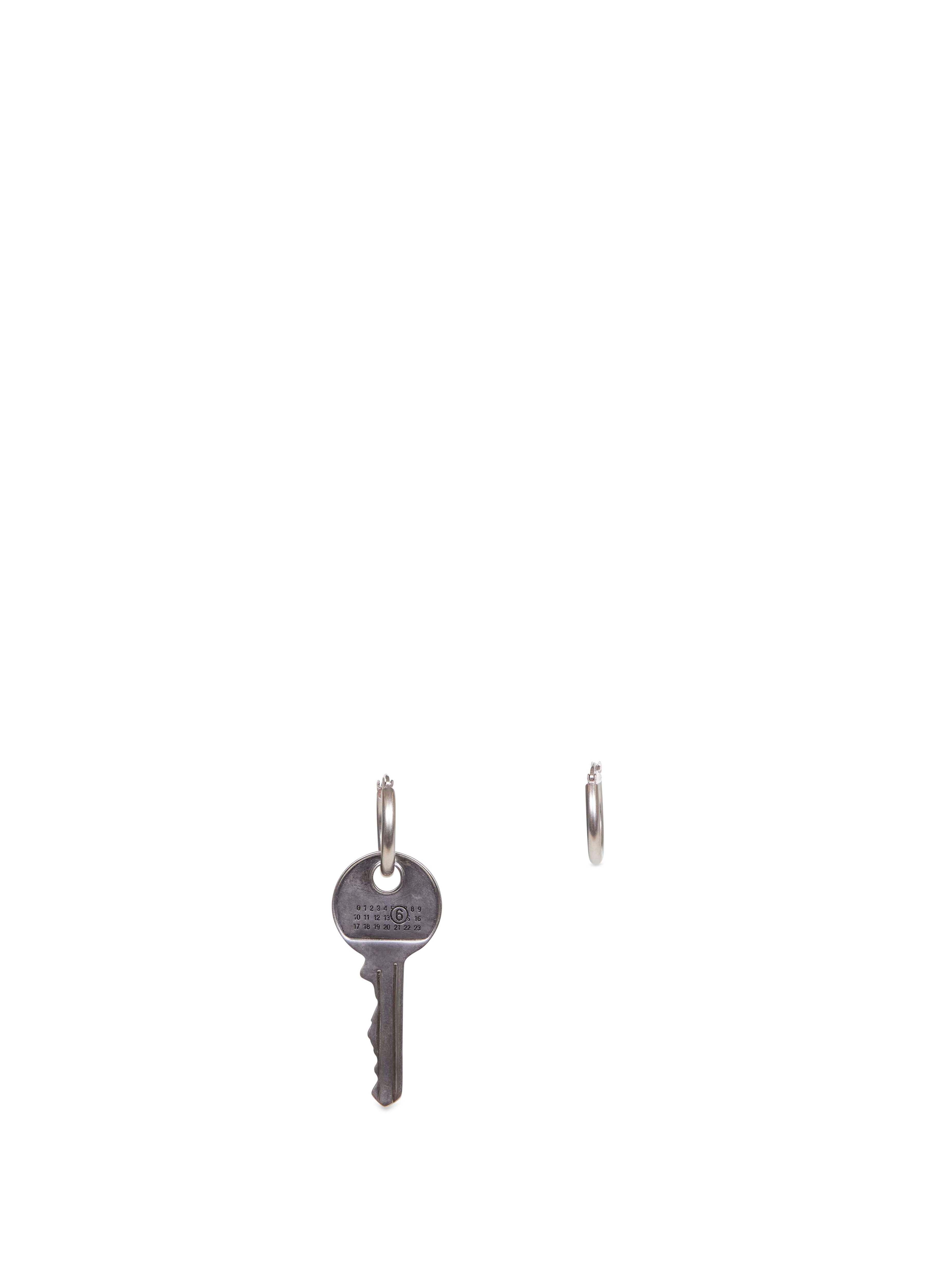 MM6 Palladium Key and Hoop Earrings