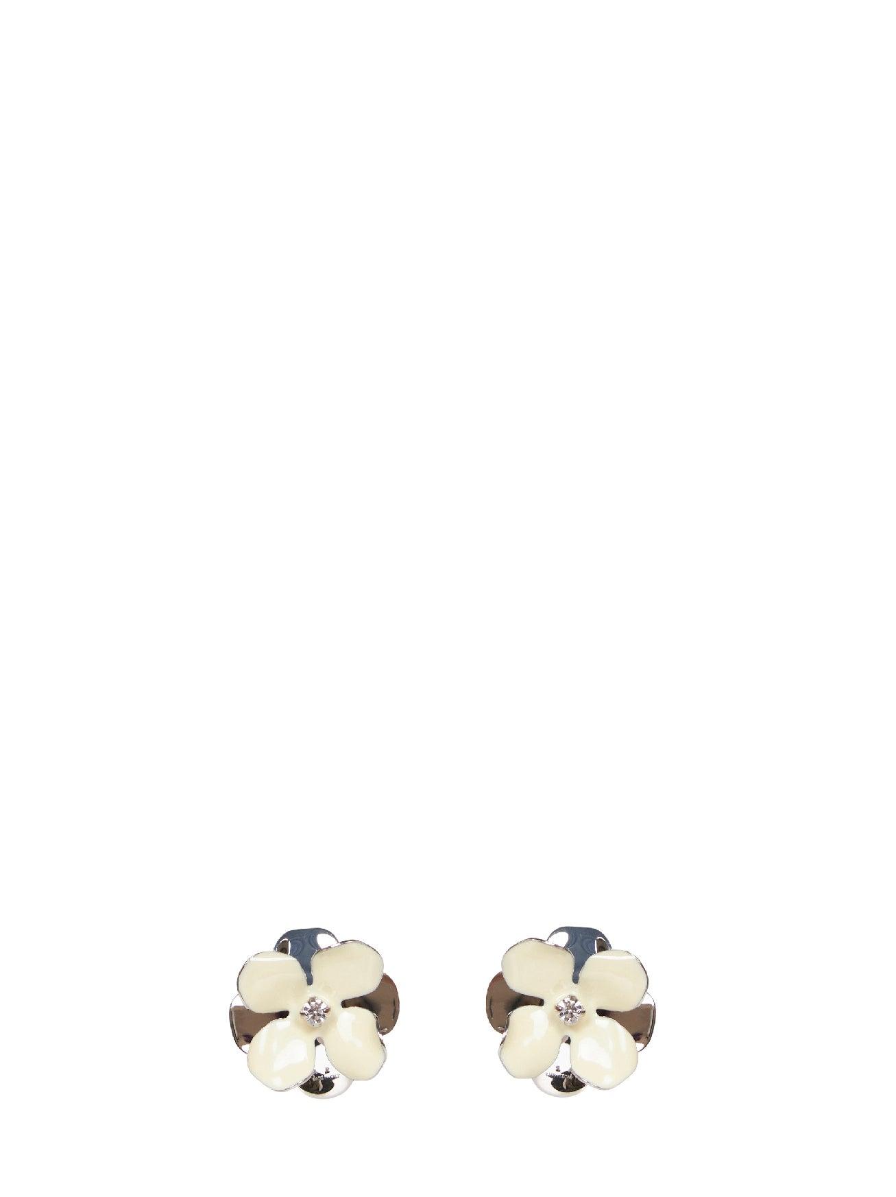 Marni Light Yellow Enamel Flower Stud Earrings