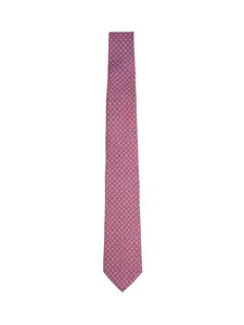 FERRAGAMO Red Silk Tetris Print Tie