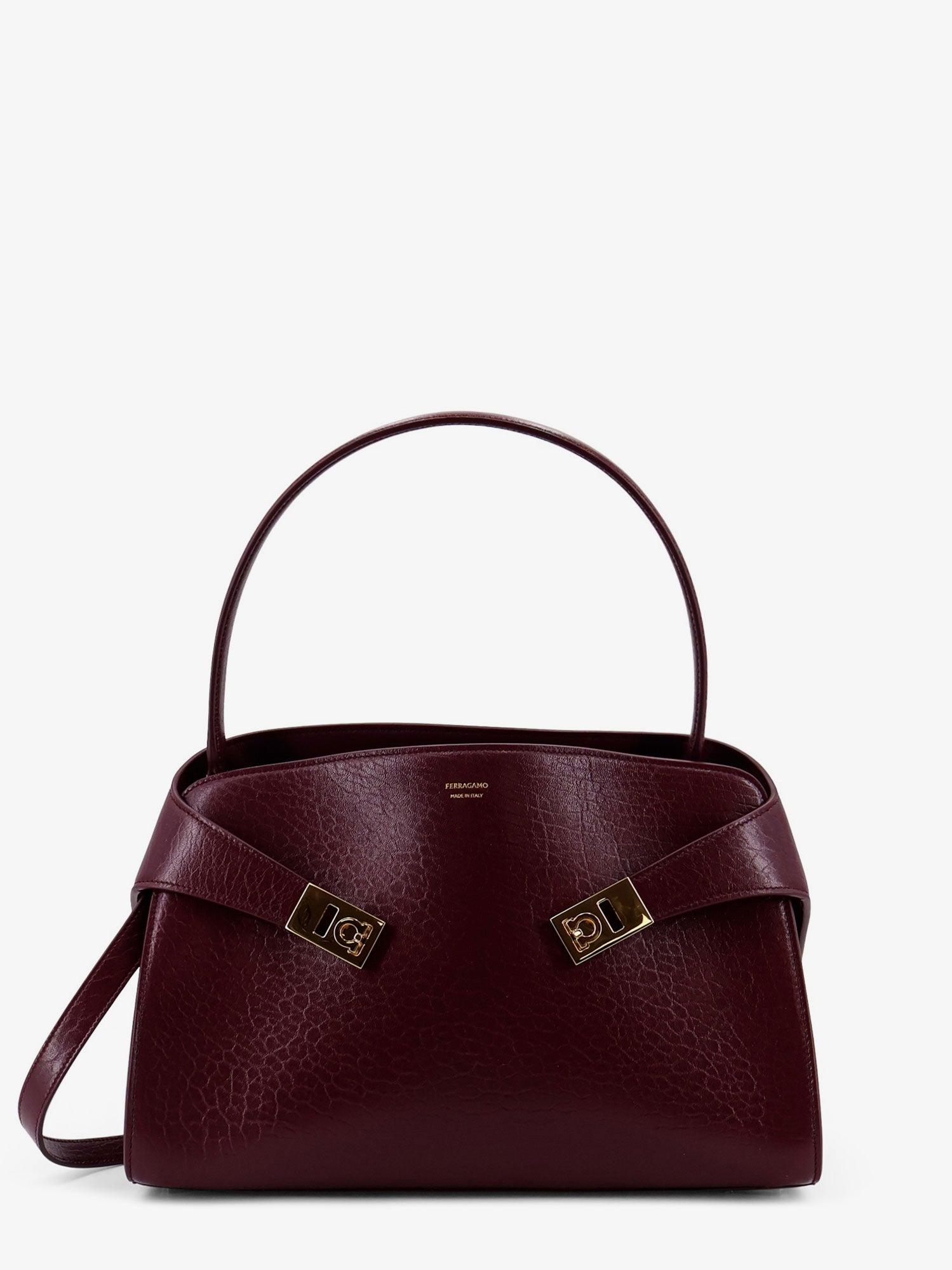 Ferragamo Hug Leather Crossbody Bag with Engraved Logo