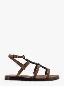 Brunello Cucinelli Suede sandals with Monili details
