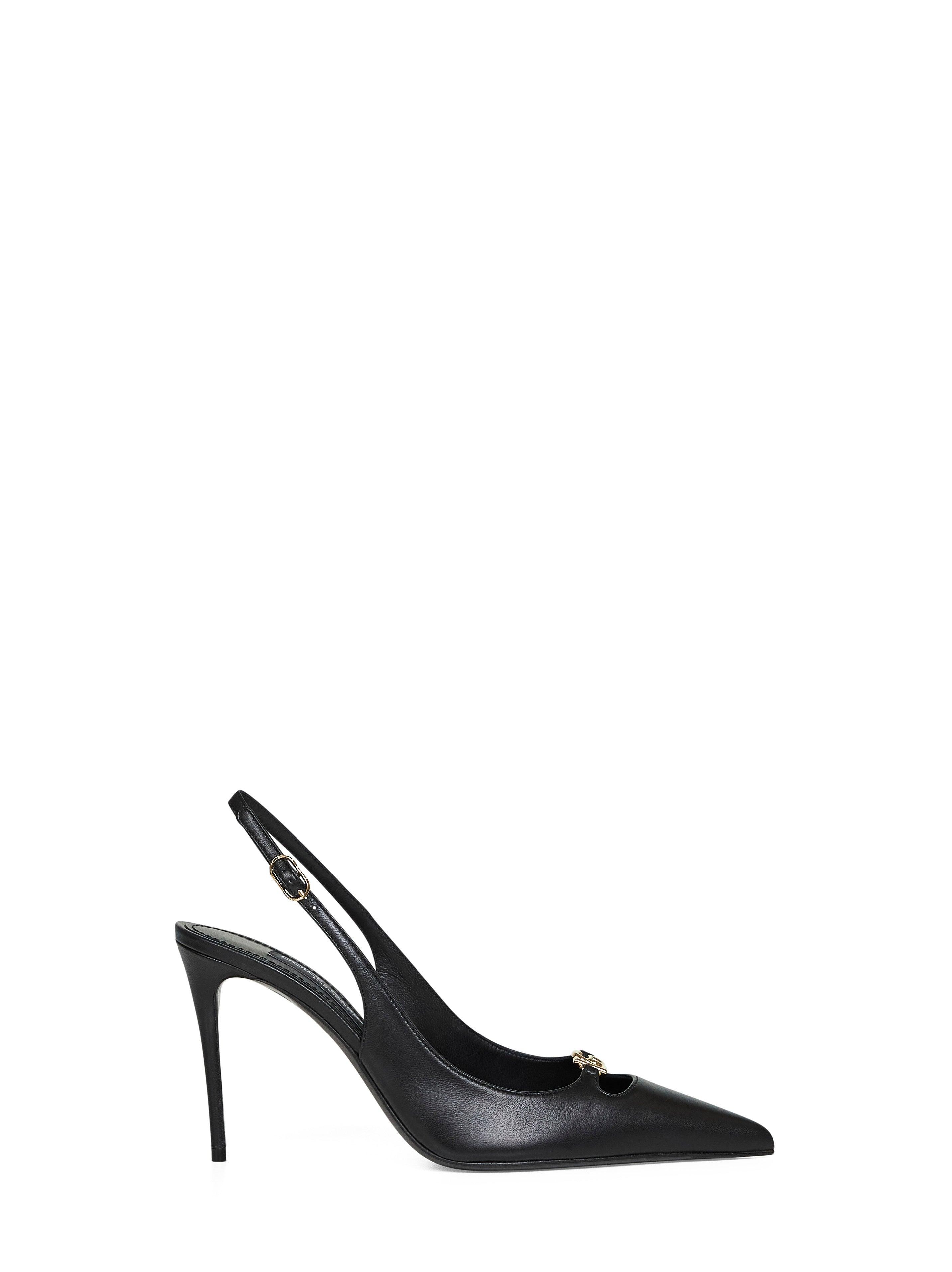 Dolce & Gabbana Leather pump with metal DG logo